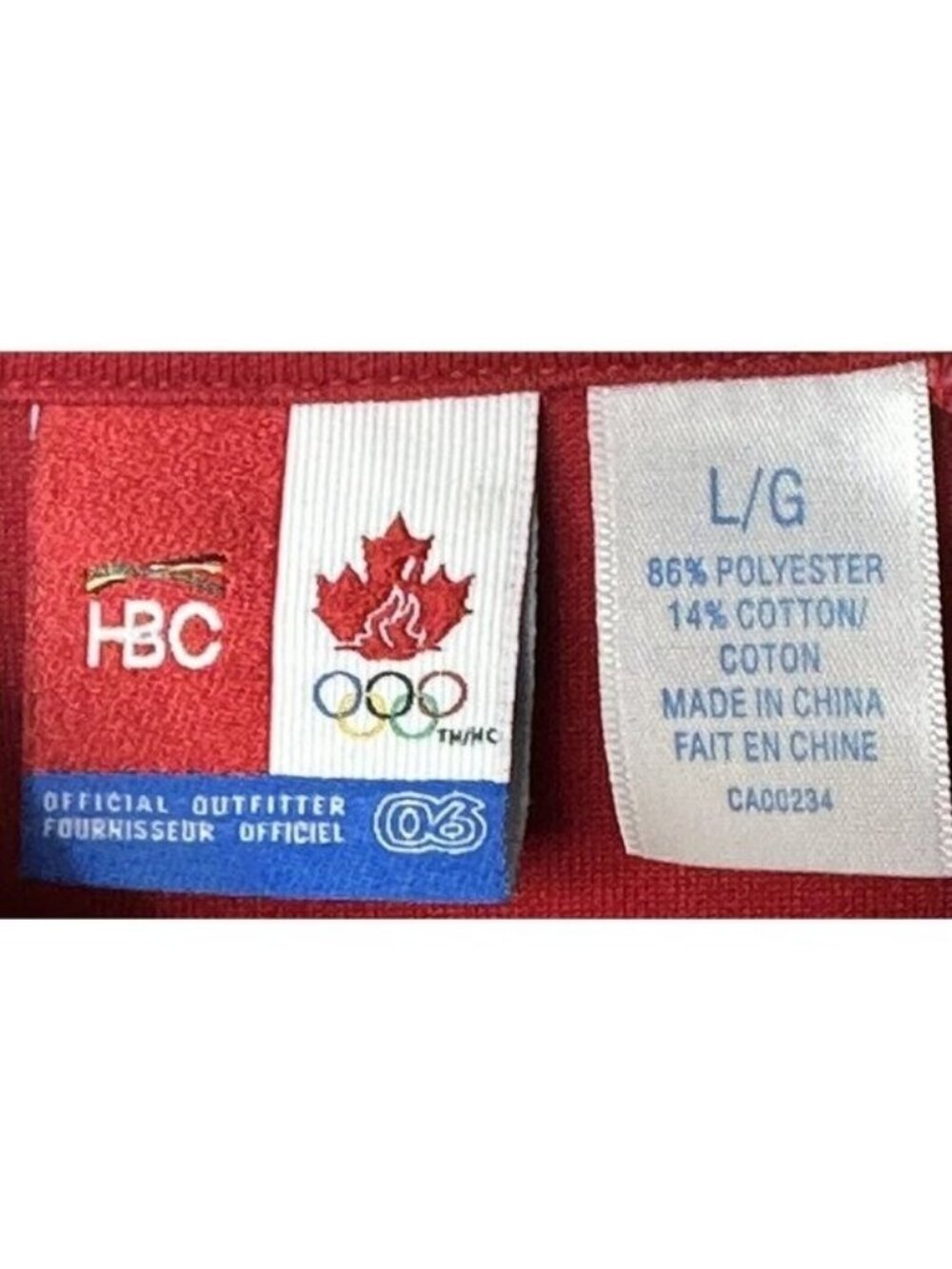 Vintage HBC Canada 2006 Olympic Track Jacket Mens L Red Full Zip Y2K Torino - Picture 10 of 15